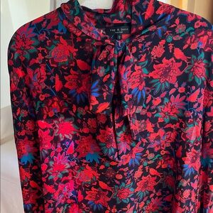 Rag & Bone Red and Blue Floral Blouse